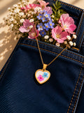 Colgante Bloom azul y rosa