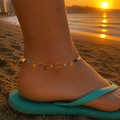 Tobillera 7 islas Canarias con piedritas de colores