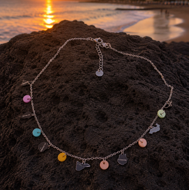 Collar 7 islas con chapitas de nácar de colores