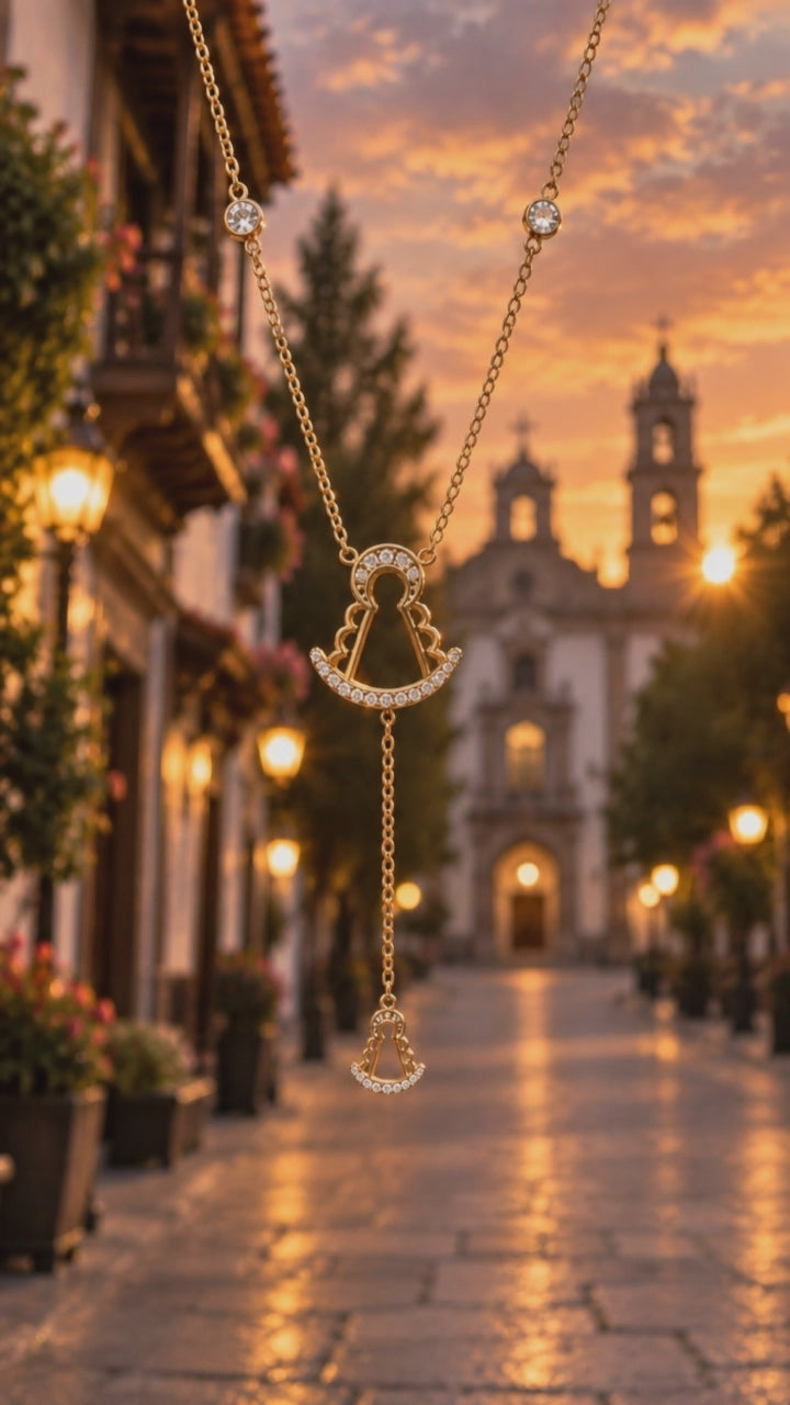 Colgante Virgen del Pino doble